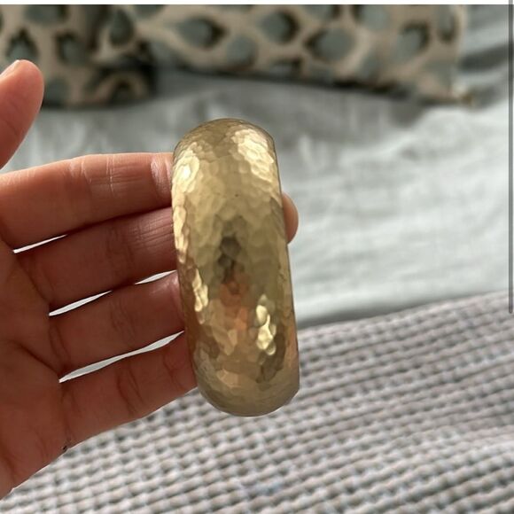 Hammered Metal Goldtone Cuff - Picture 5 of 7